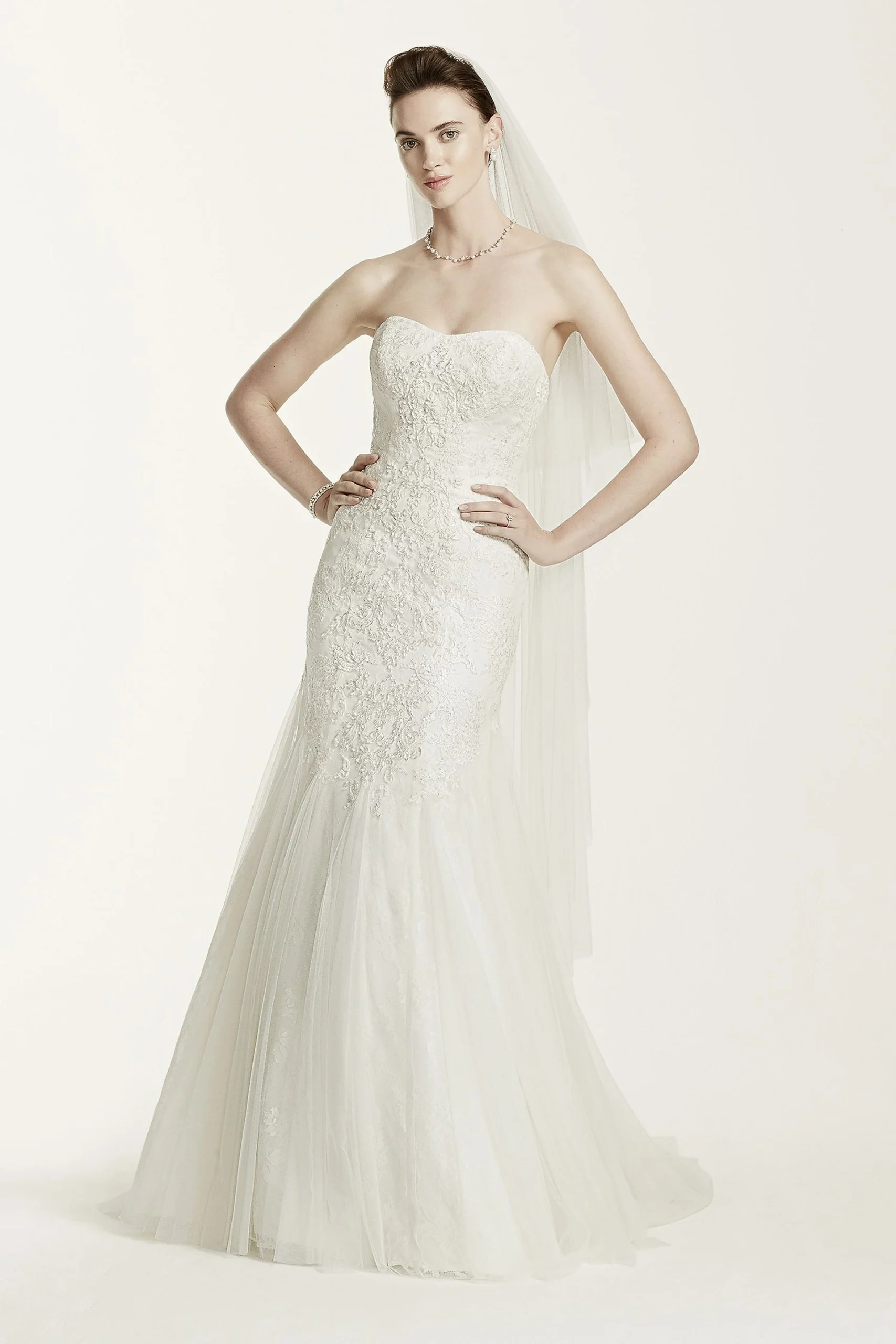 As-Is Tulle Mermaid Wedding Dress with Lace