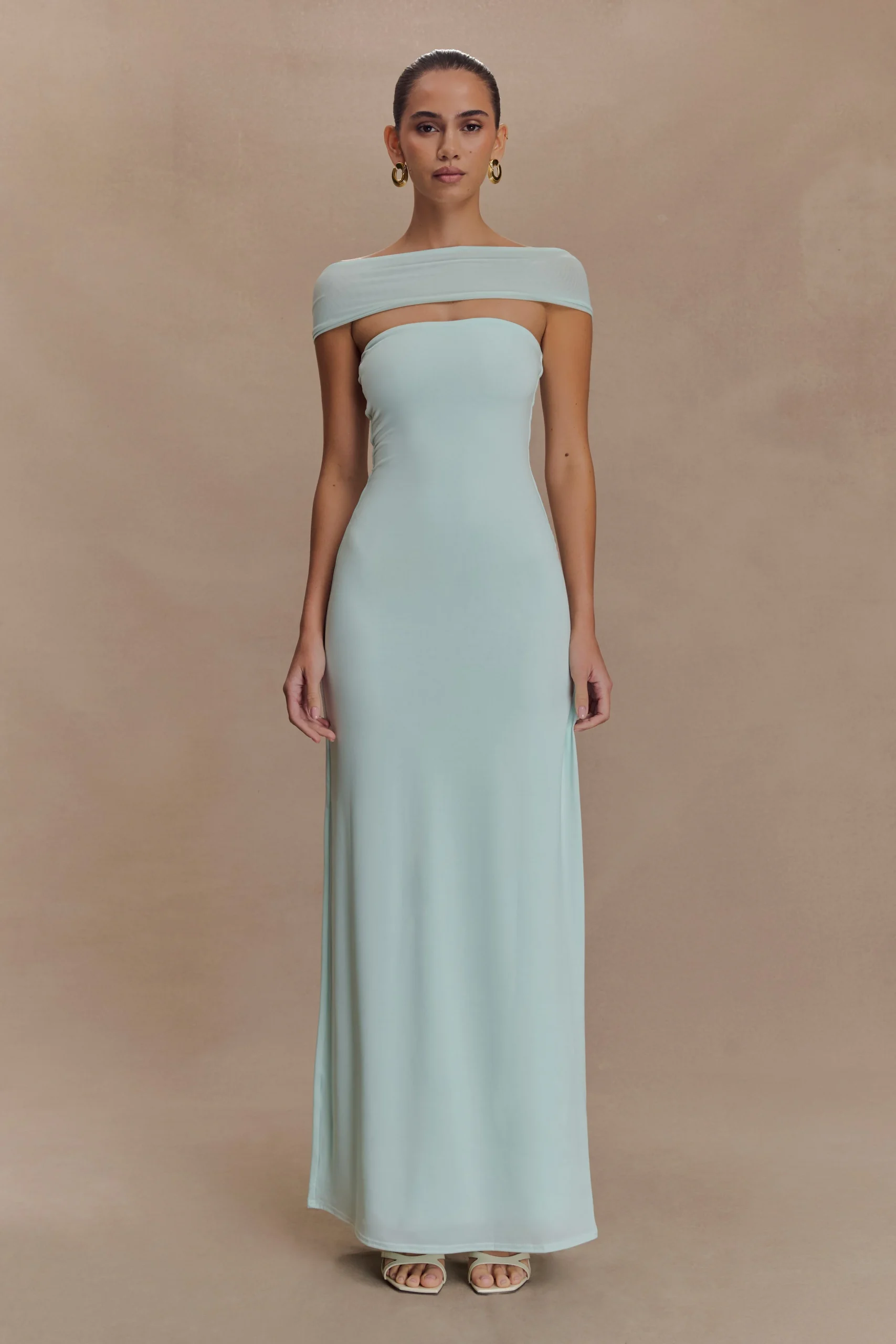 AuroraFINAL SALESlinky And Mesh Split Maxi Dress - Lagoon