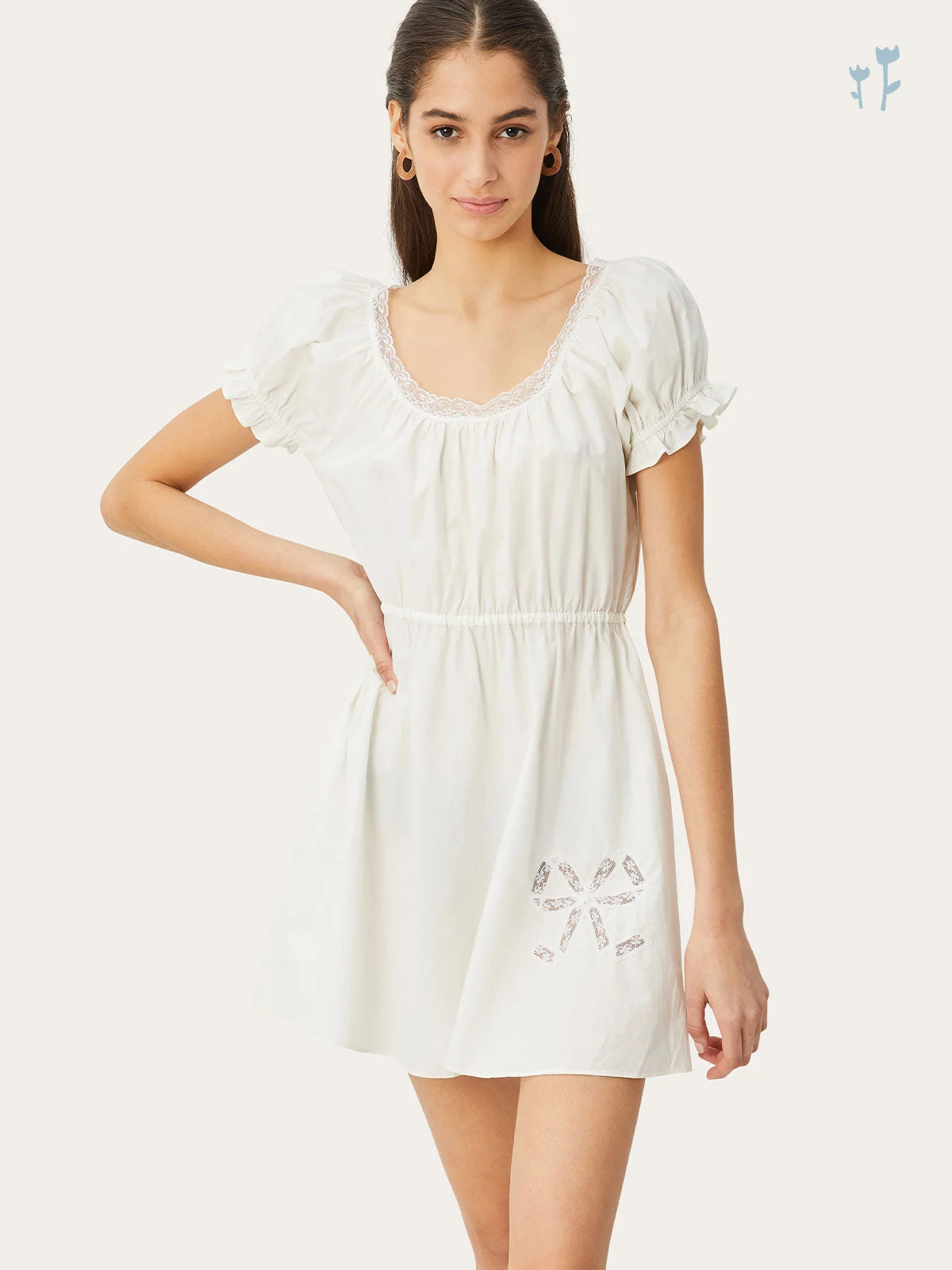 Ava Dress in Chalk