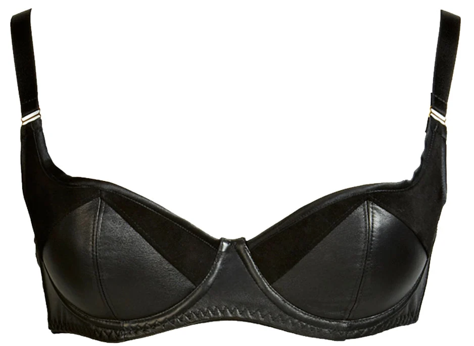 Ava Leather & Suede Balcony Bra