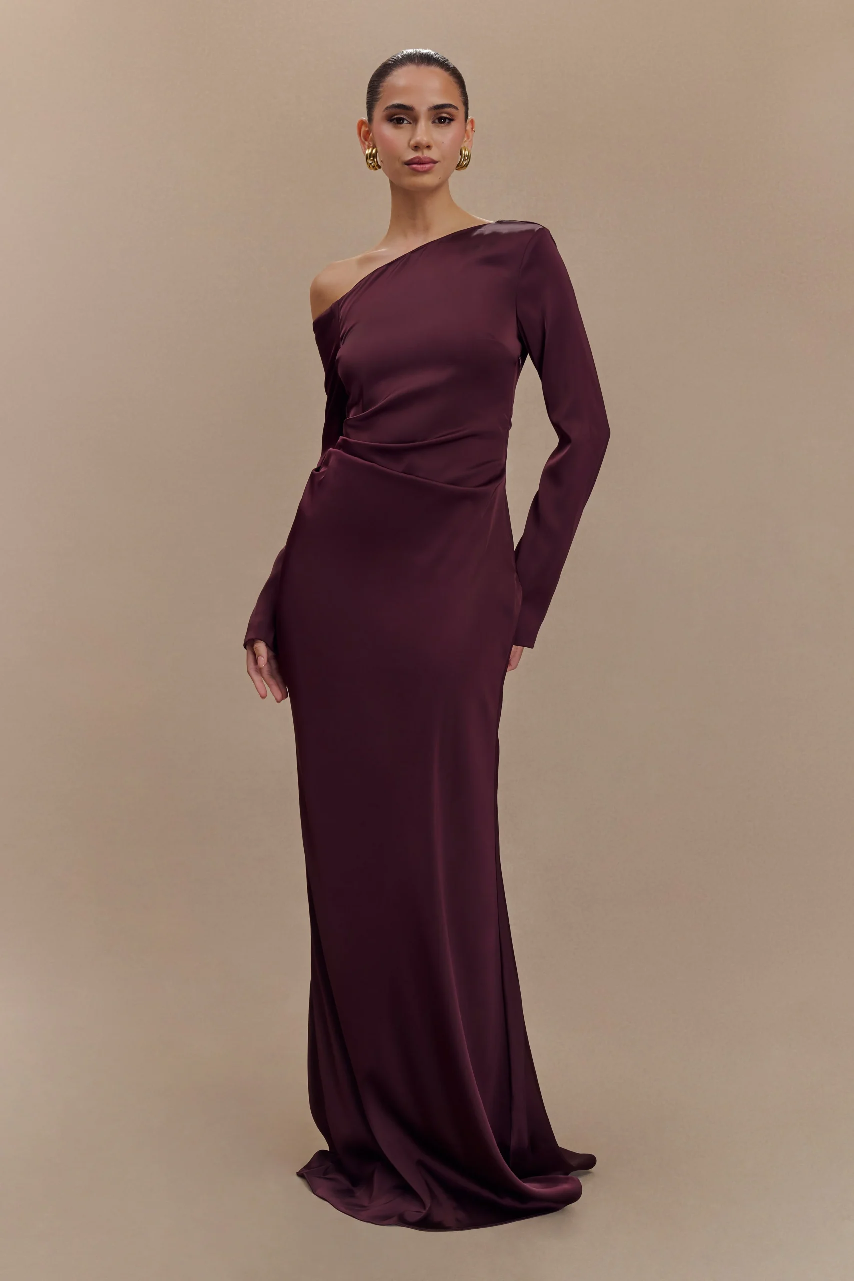 AveryLong Sleeve Maxi Dress - Plum