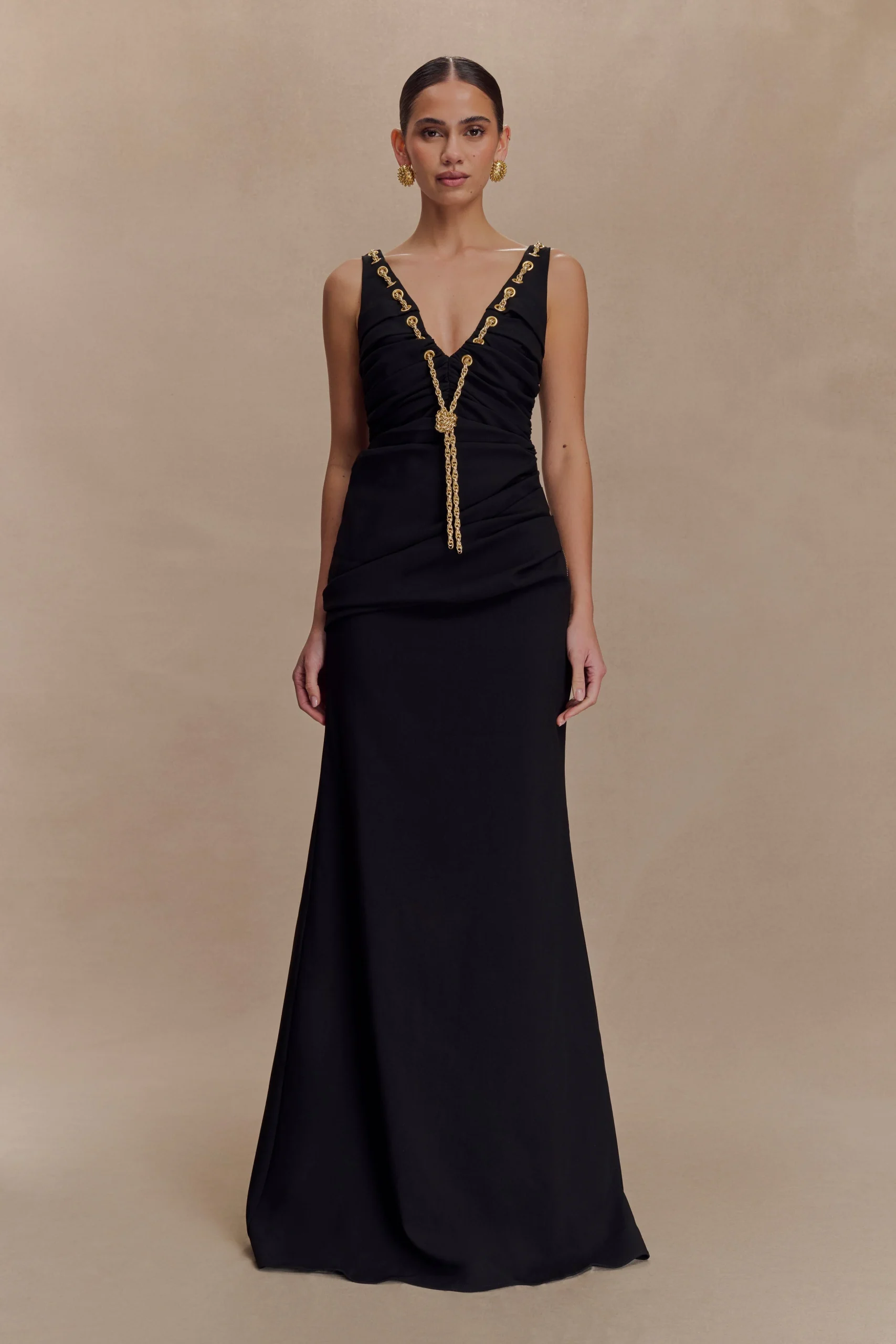 AxtonFINAL SALELow Neck Maxi Dress - Black
