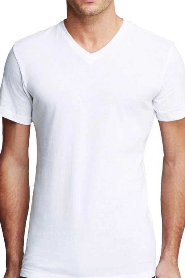 Bamboo Elastane Short Sleeve V neck