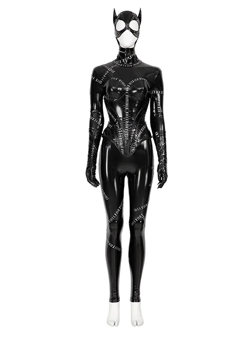 Batman Returns 1992 Catwoman Selina Kyle Halloween Cosplay Costume Set Without Boots Without Props