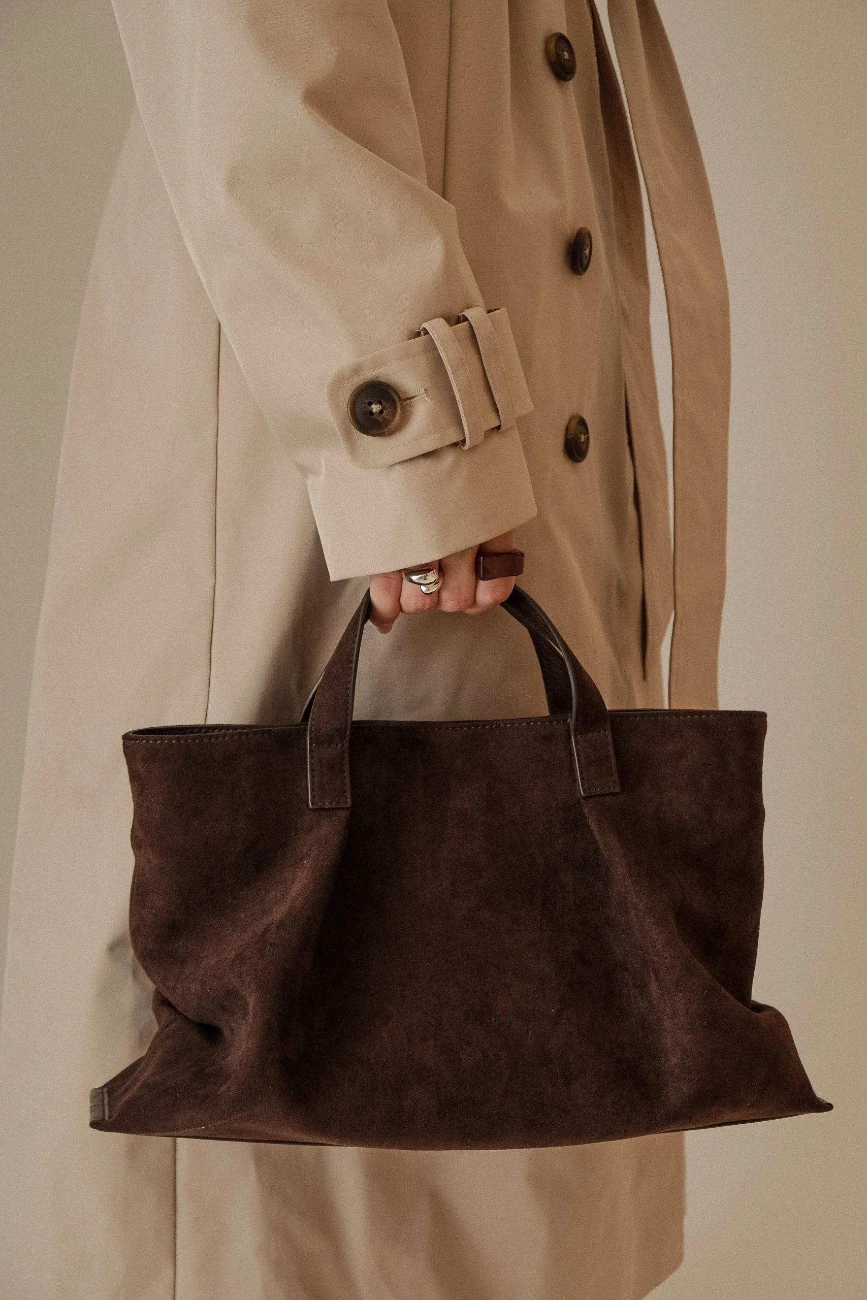 BaylorFaux Suede Bag - Chocolate