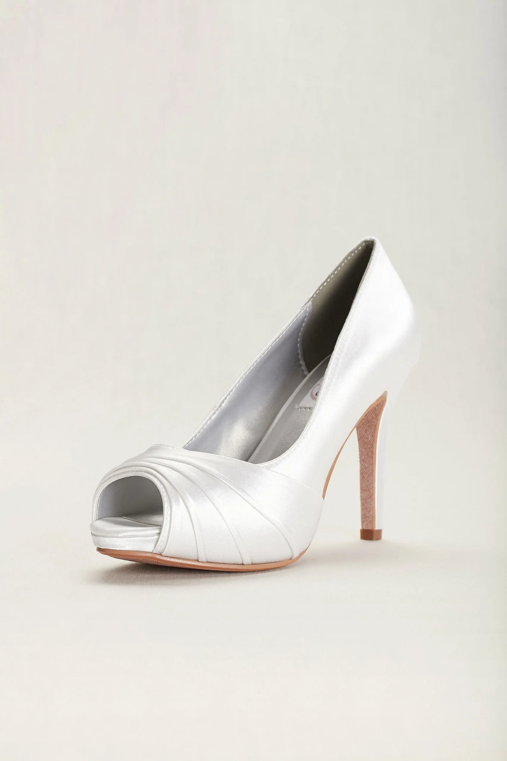 Bea Satin Dyeable High Heel Peep-Toe Pump