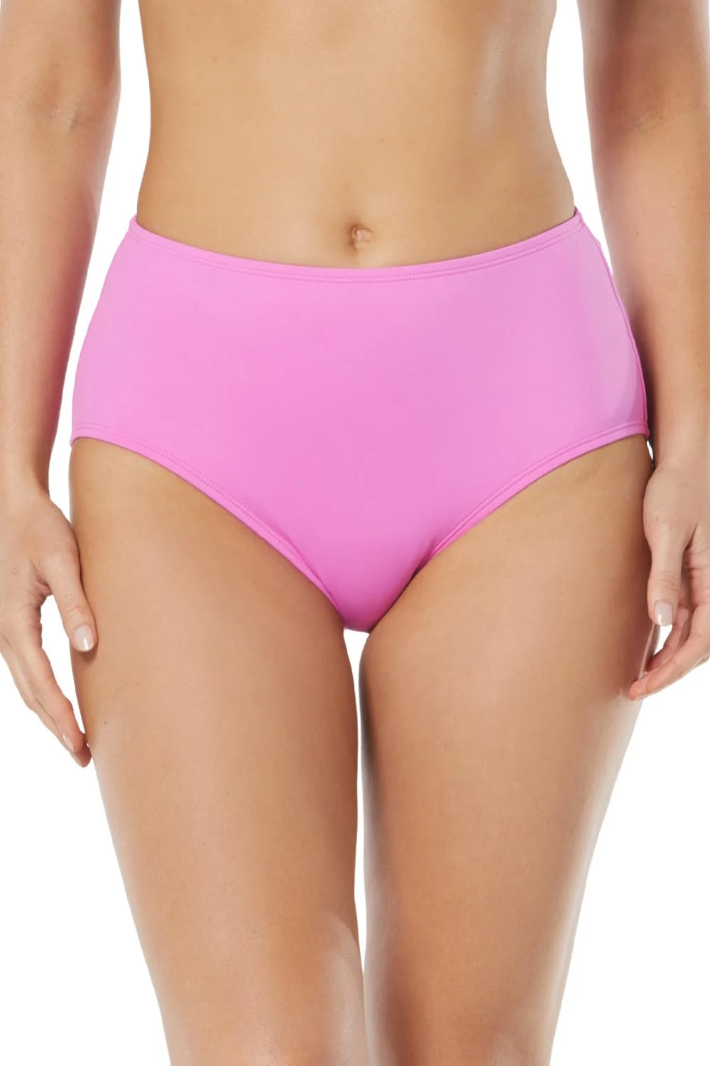 Beach House Chloe High Waisted Bikini Bottom, Bright Peony (H58433)