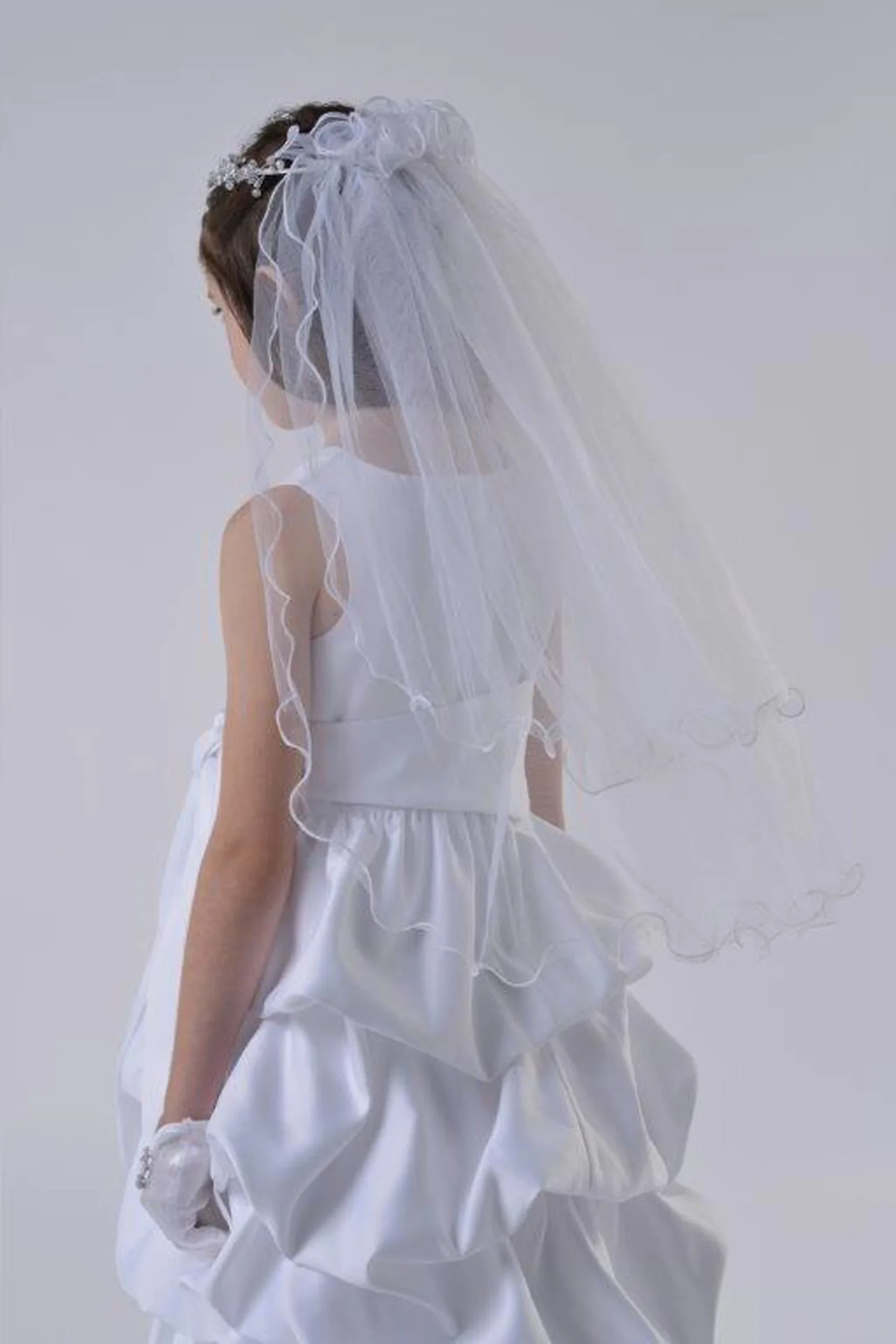 Beaded Flower Communion Wreath and Veil