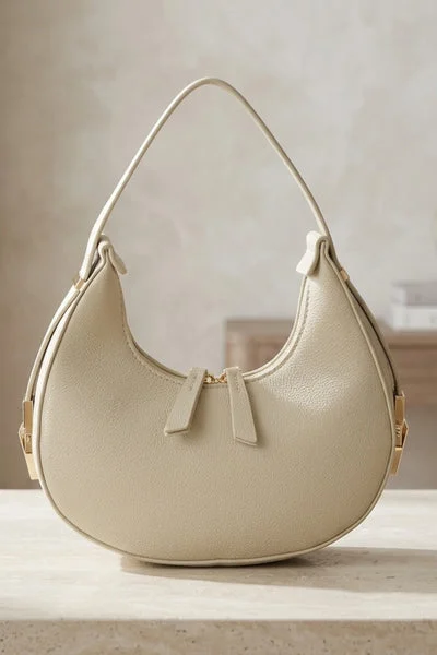 Beige Crescent Shoulder Bag- Byona