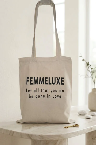 Beige Femmeluxe Cotton Tote Bag - Rona