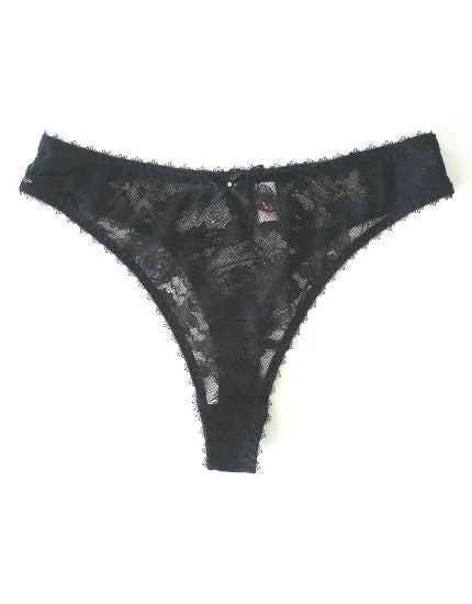 Bella Black Lace Thong