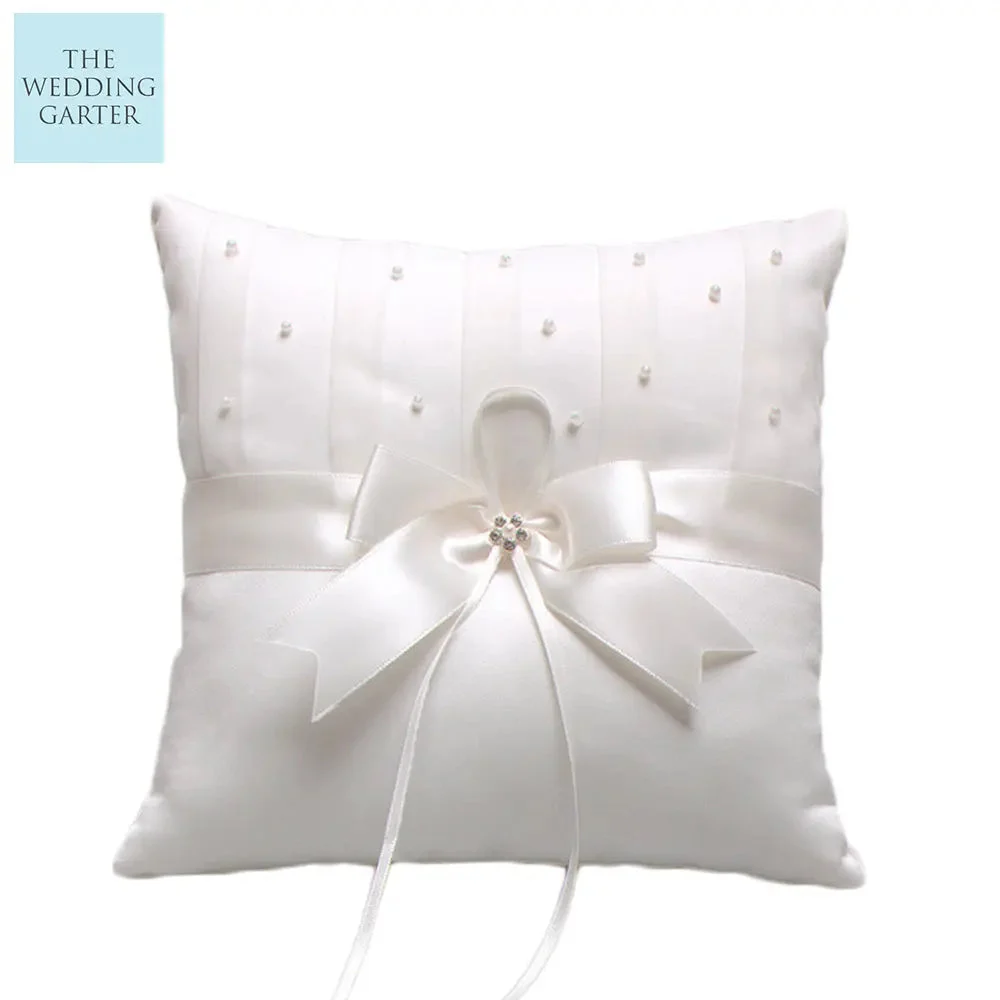 Belle Ivory Satin Ring Bearer Pillow Wedding Favours
