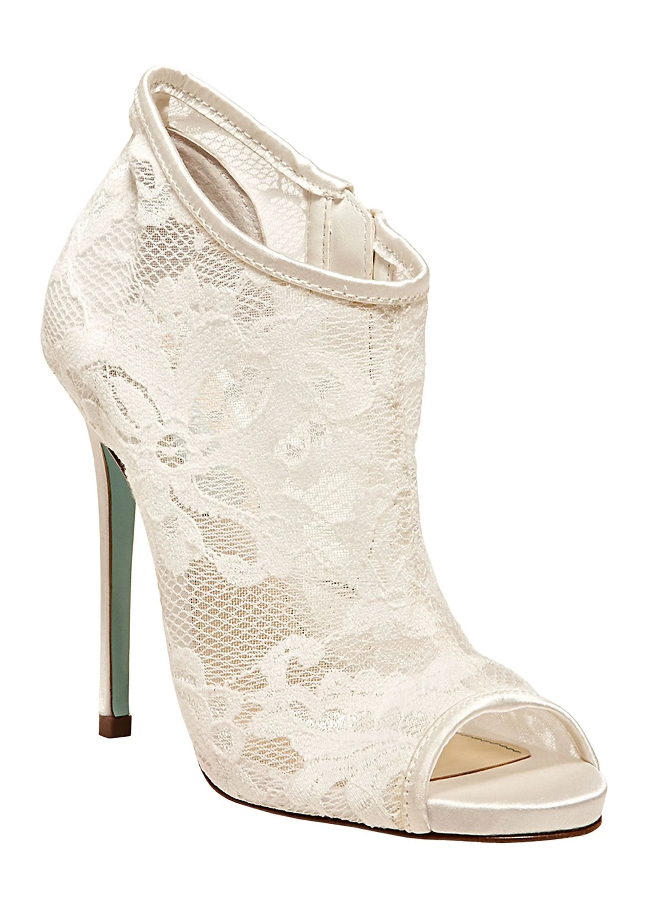 Betsey Johnson High Heel Peep Toe Lace Shootie