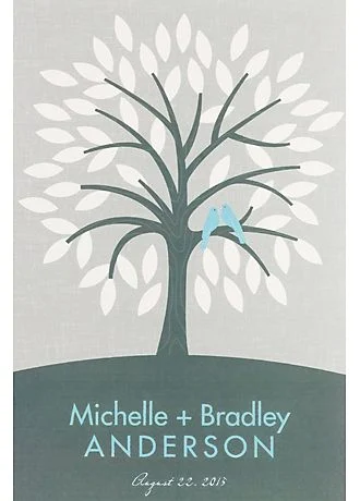 Birds in a Tree Mat Guest Book Alternative