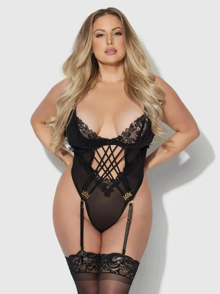 BLACK ALEXISS LACE TEDDY