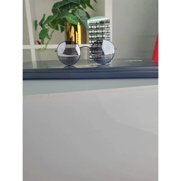 Black Circle Thin Frame Sunglasses - Jolene