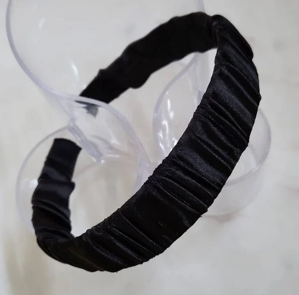 Black Diagonal Wide Headband - Karlie