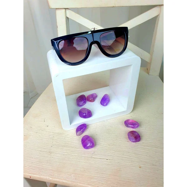 Black FlatShadow Round Sunglasses - Lucy