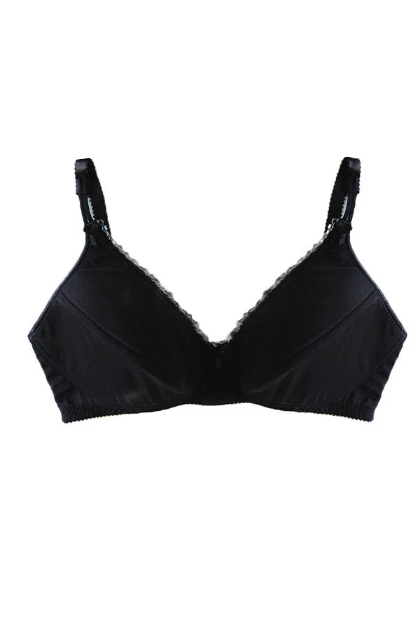Black Frilled Maternity Bra