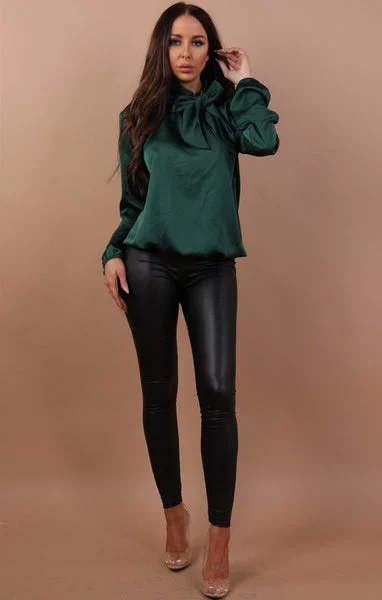 Black Pu High Waisted Legging -Nicki