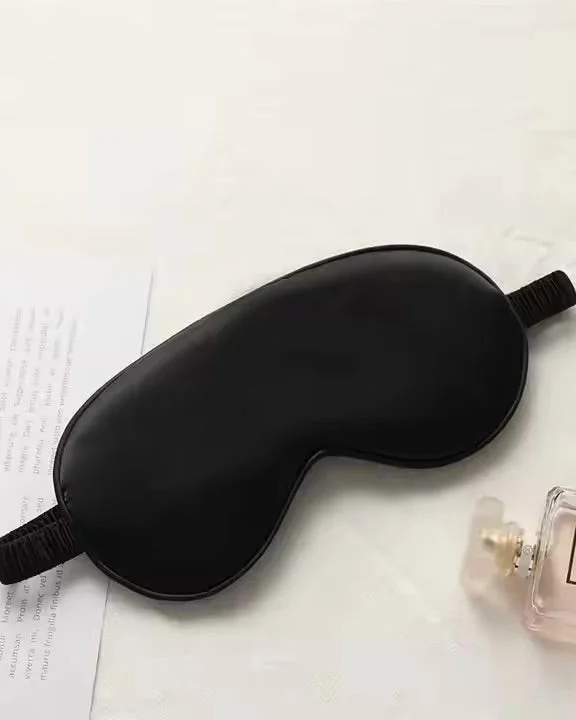 Black Silk Sleep Eye Mask – Luxurious, Light-Blocking Comfort