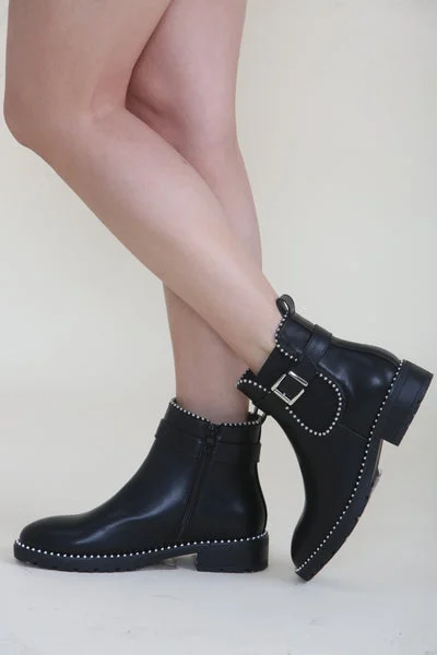 Black Studded Ankle Chelsea Boots - Finlay