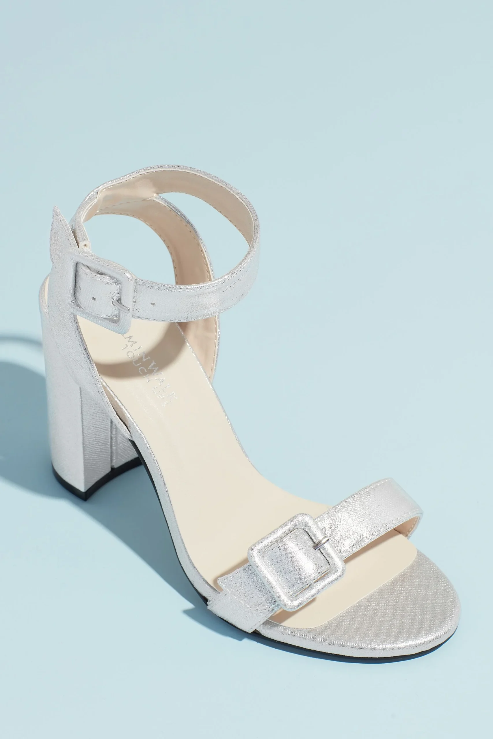 Block Heel Sandals with Oversized Buckles