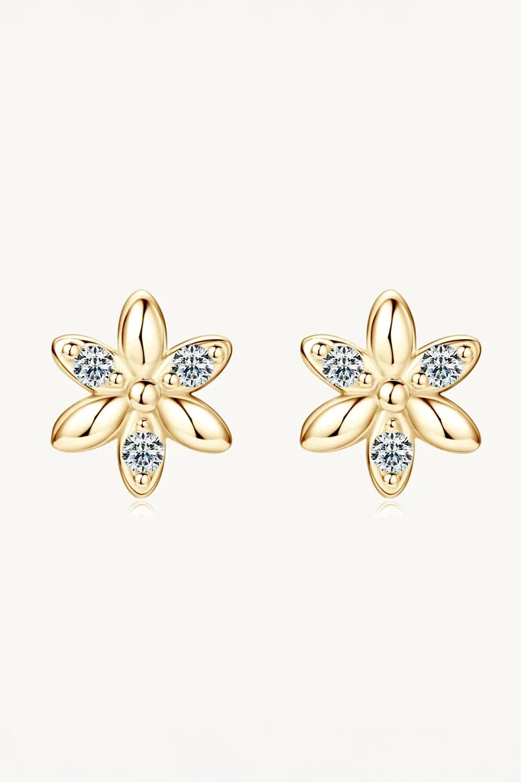 Blossom Shine Moissanite Stud Earrings