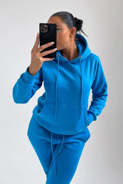 Blue Hoodie & Cuffed Joggers Loungewear Set - Bellamy