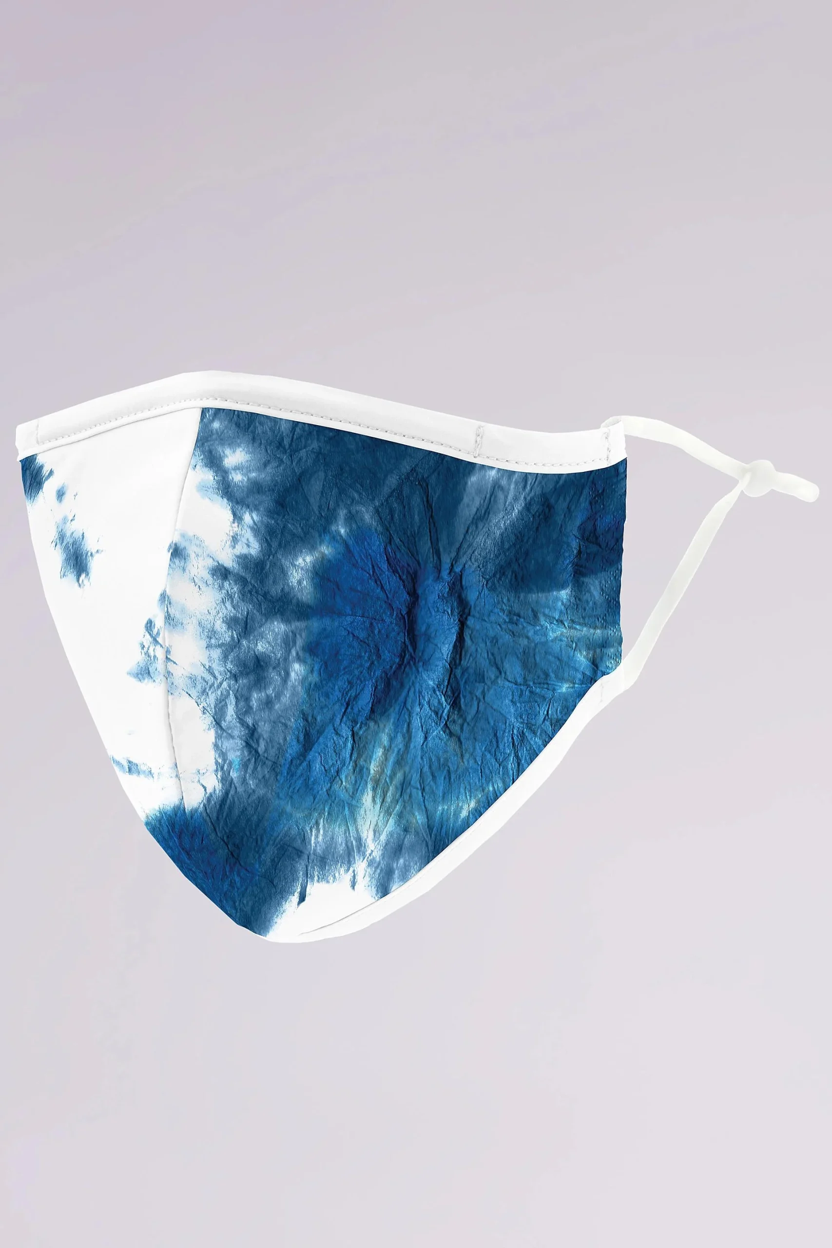 Blue Tie-Dye Mask with Adjustable Ear Loops