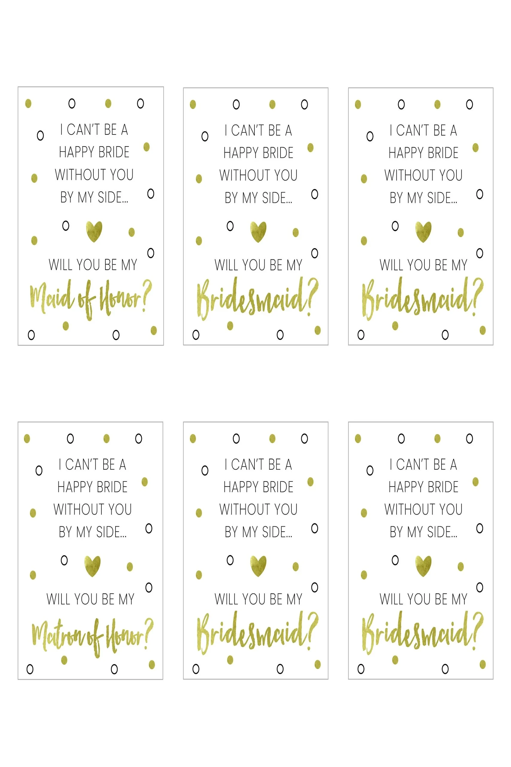 Bridal Party Proposal Foil Wine Bottle Label Set