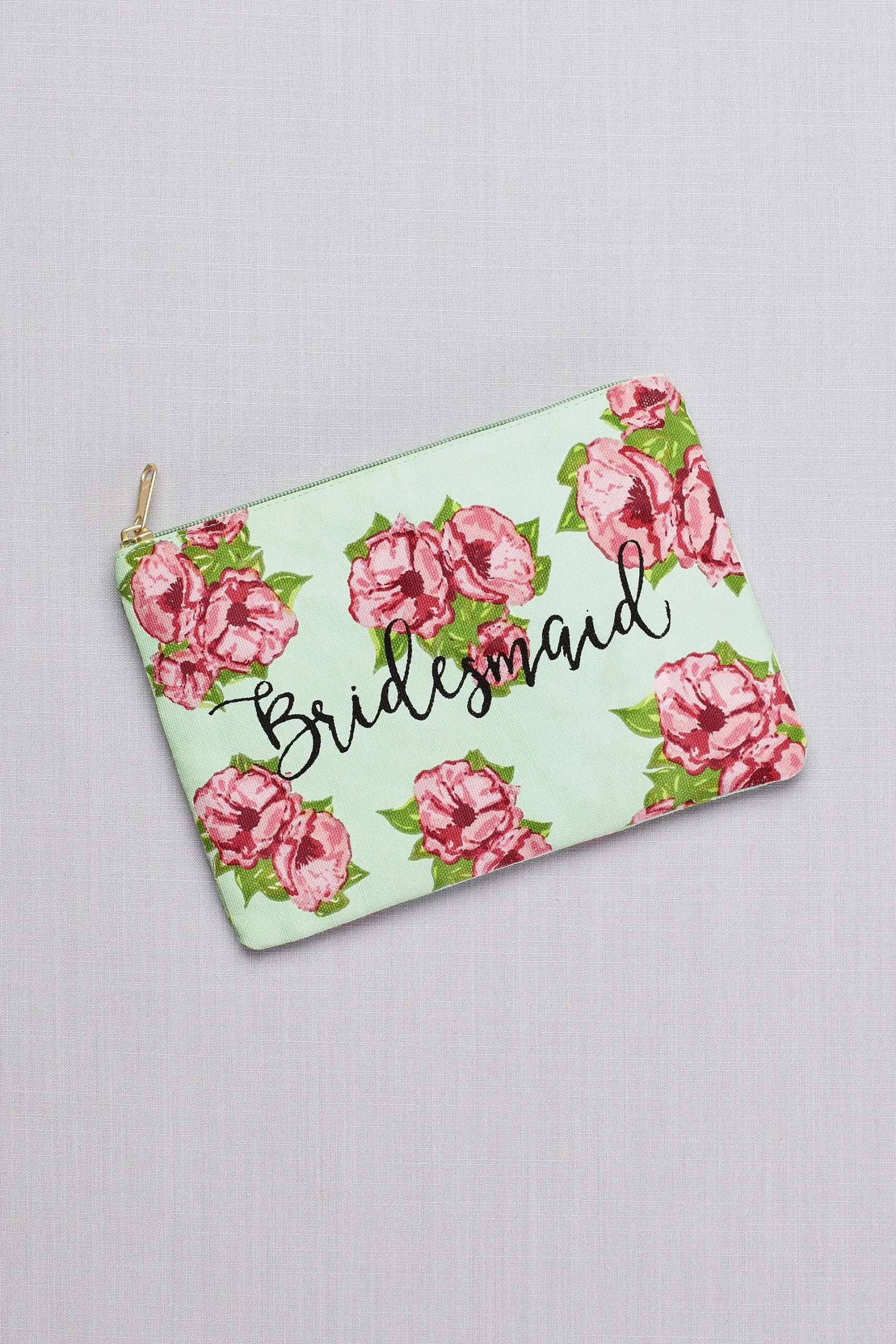 Bridesmaid Floral Canvas Pouch