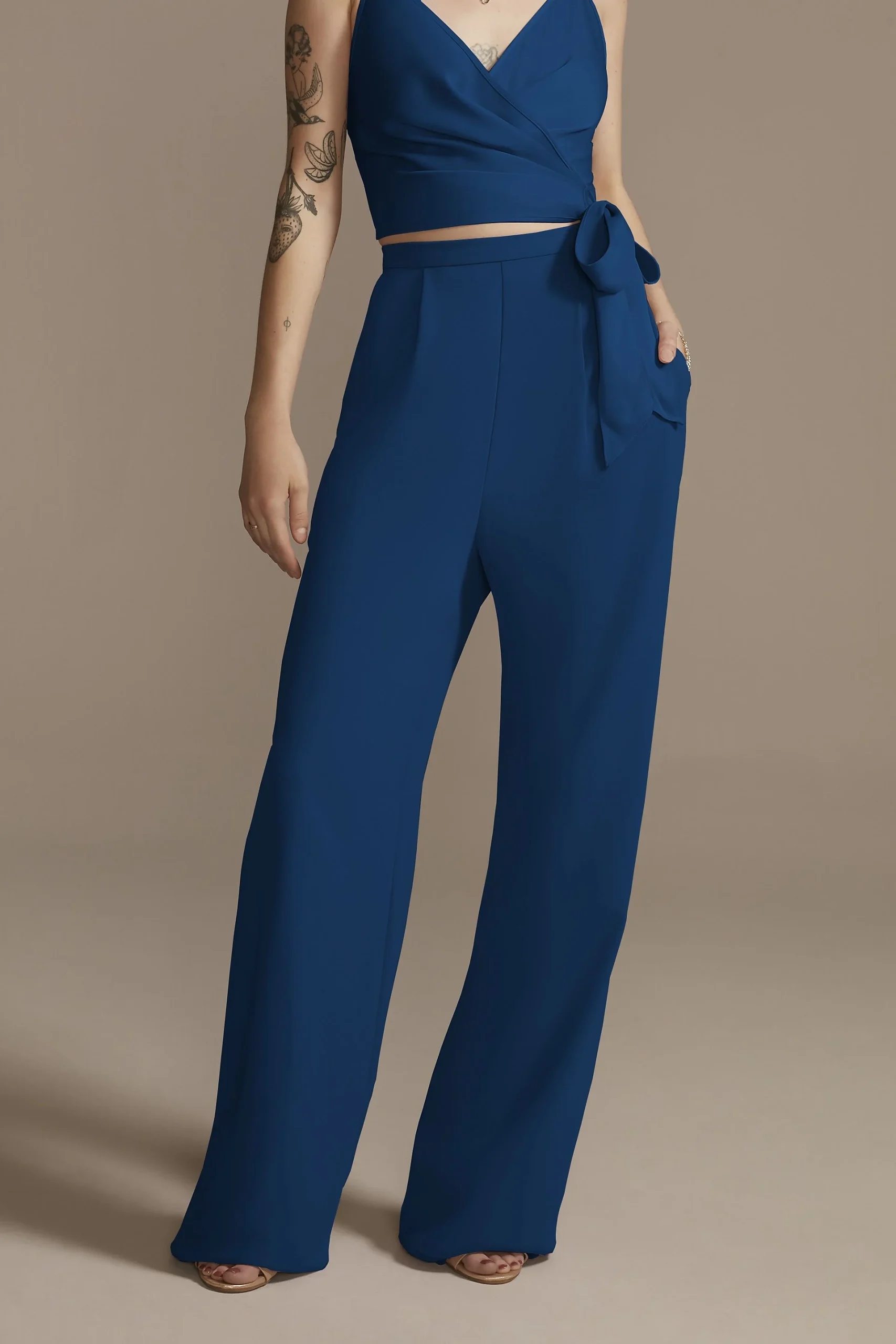 Bridesmaid Separates Chiffon Wide-Leg Pants