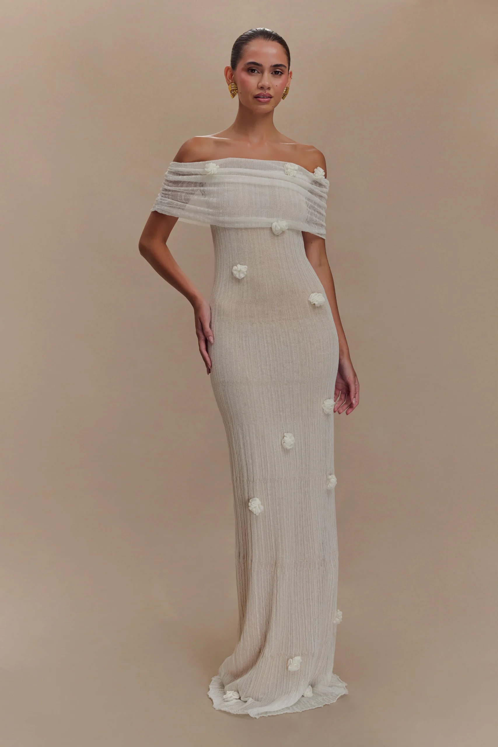 BrynnOrchid Knit Maxi Dress - Ivory