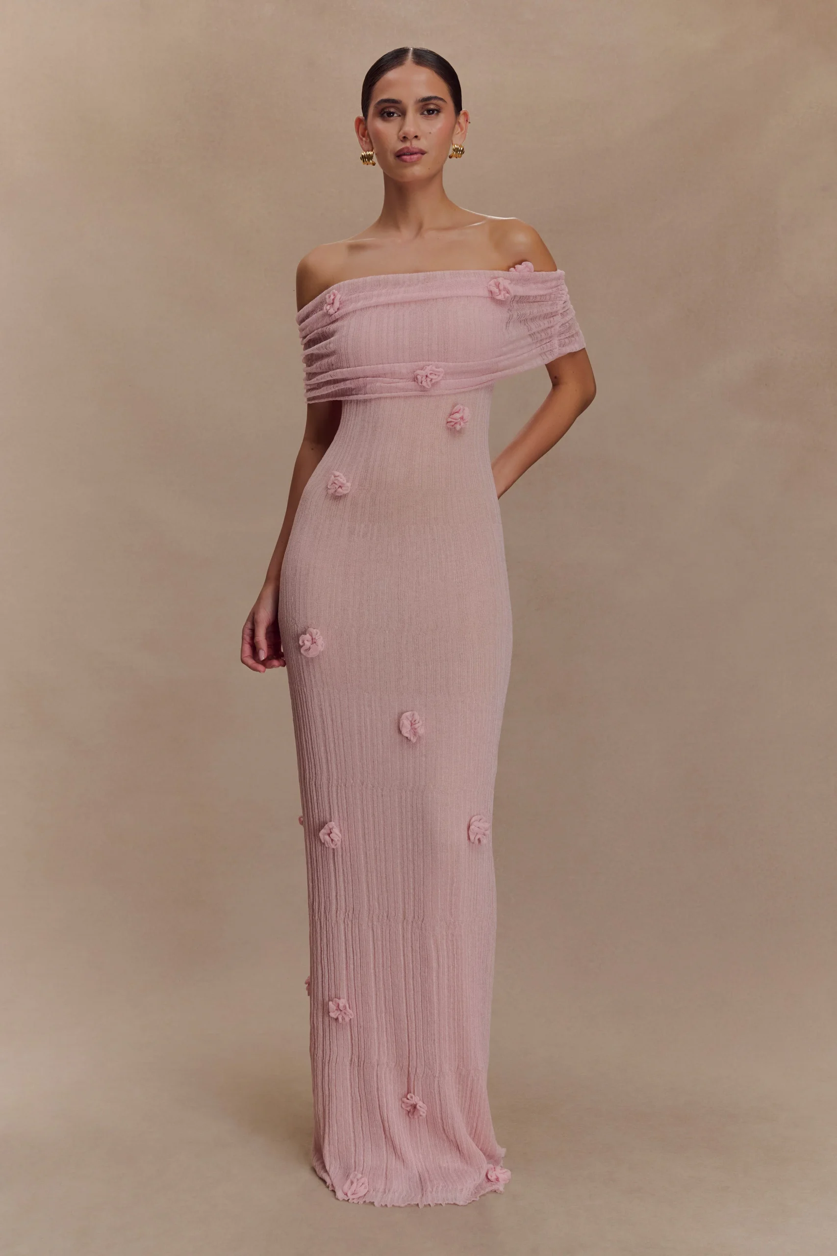 BrynnOrchid Knit Maxi Dress - Pastel Pink