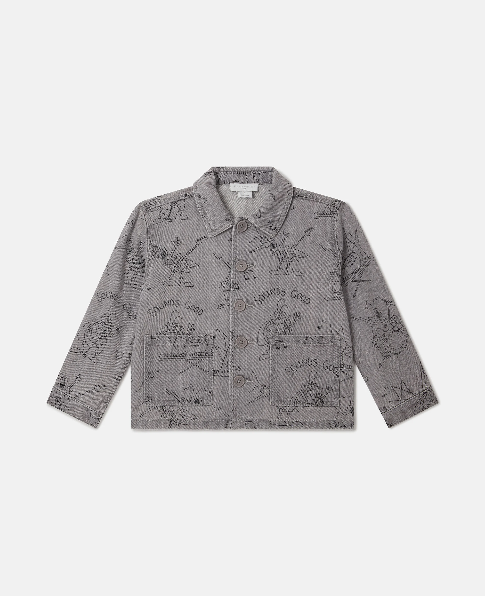 Bug Band Print Denim Jacket