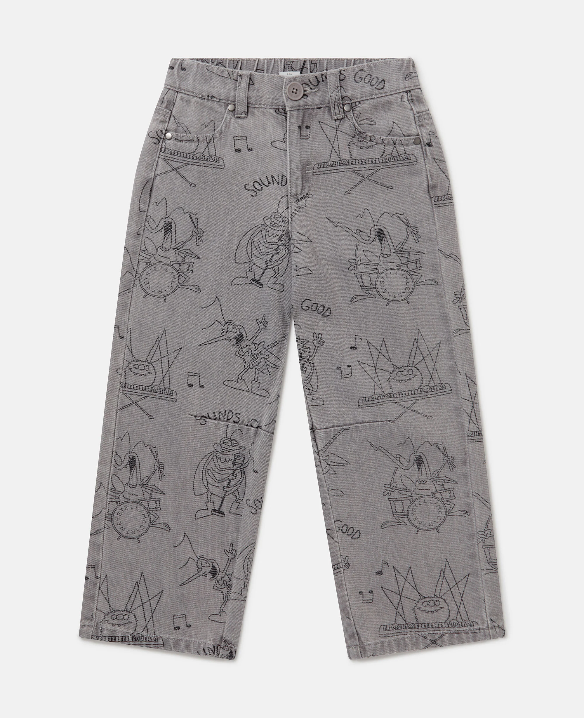 Bug Band Print Denim Jeans