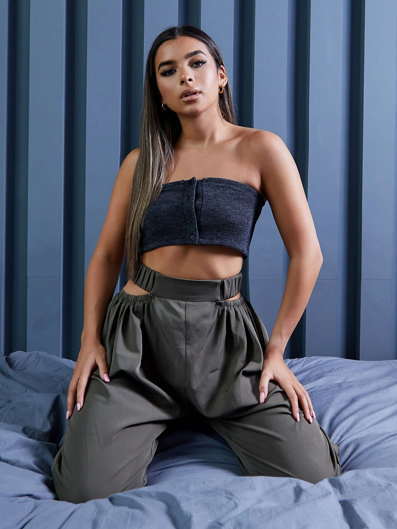 Button Blues Tube Top
