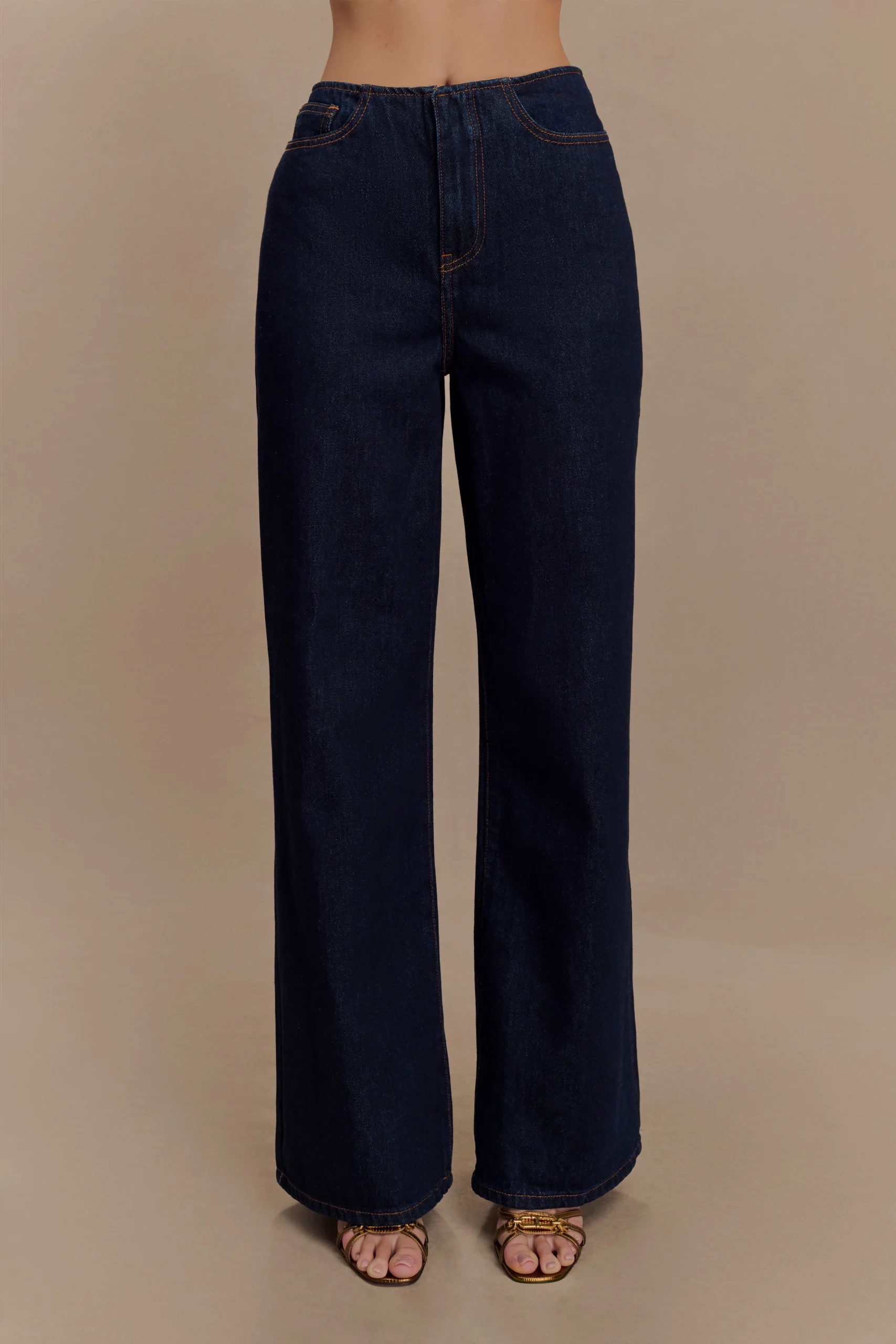 CaitlinMid Rise Denim Jeans - Indigo Blue