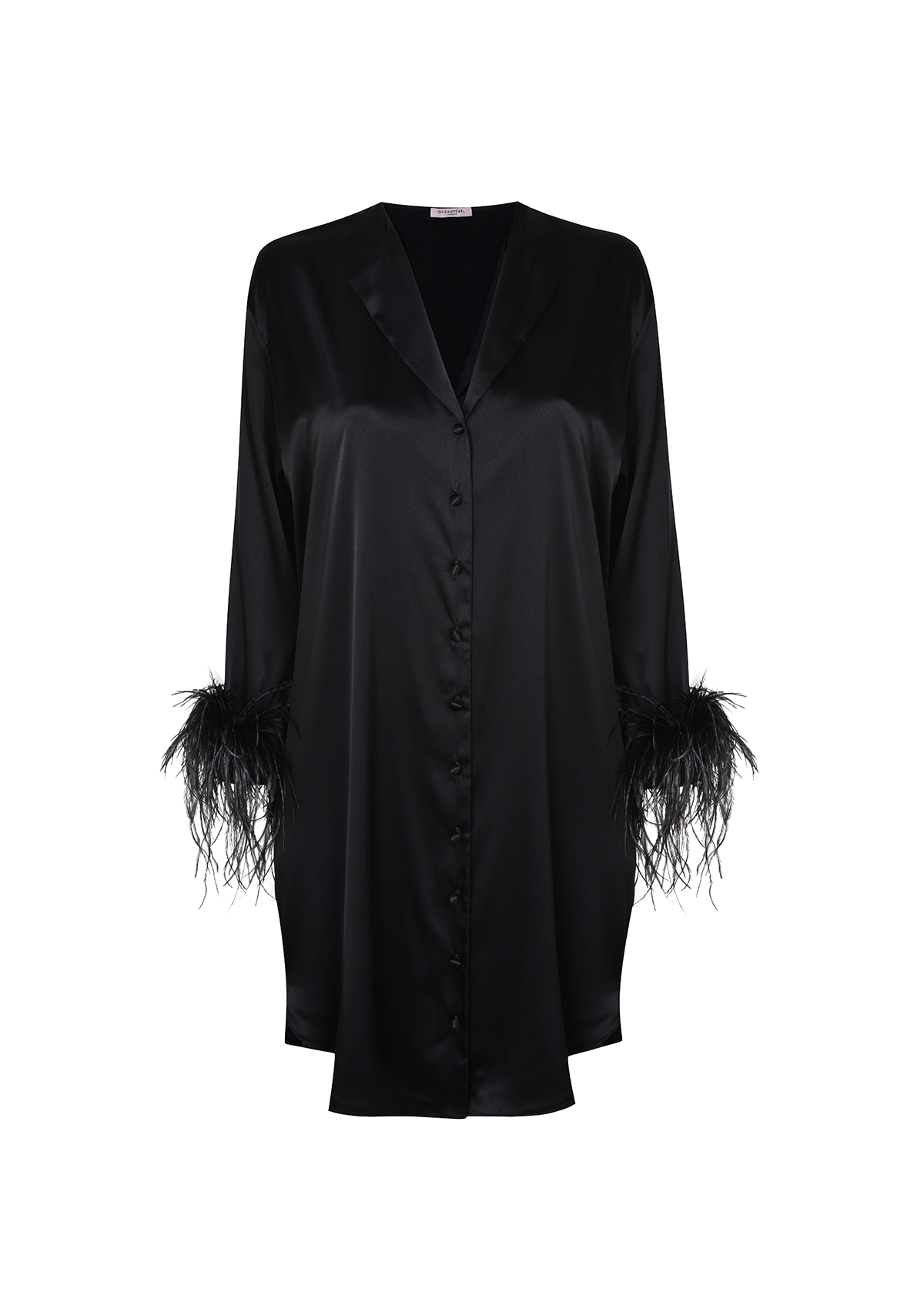 Camille Silk and Feather Shirt Dress