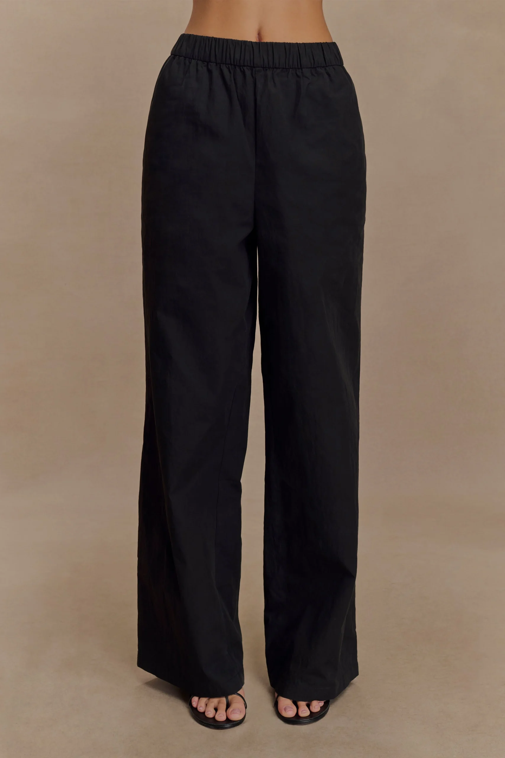 CampbellCotton Wide Leg Pants - Black