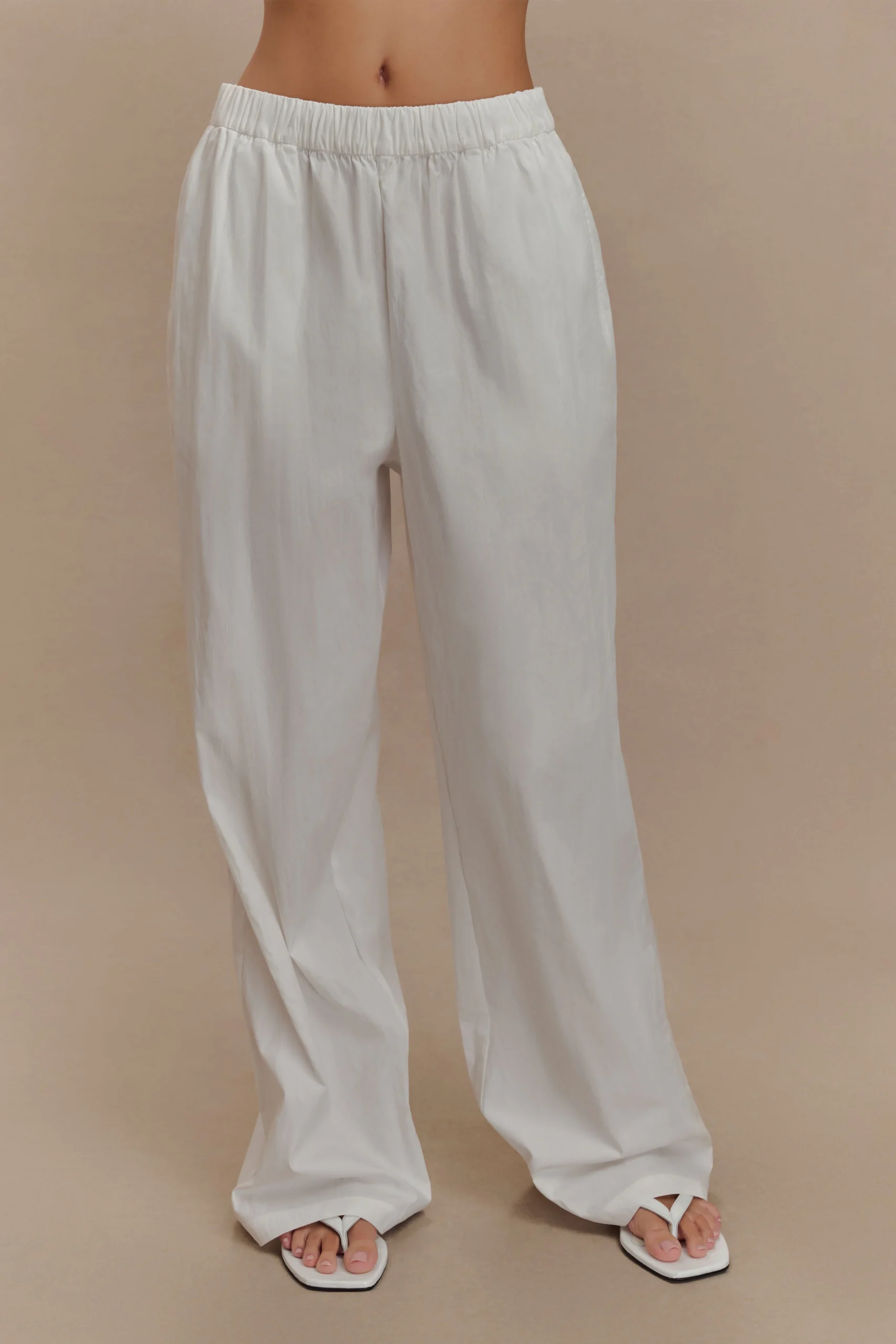 CampbellCotton Wide Leg Pants - White