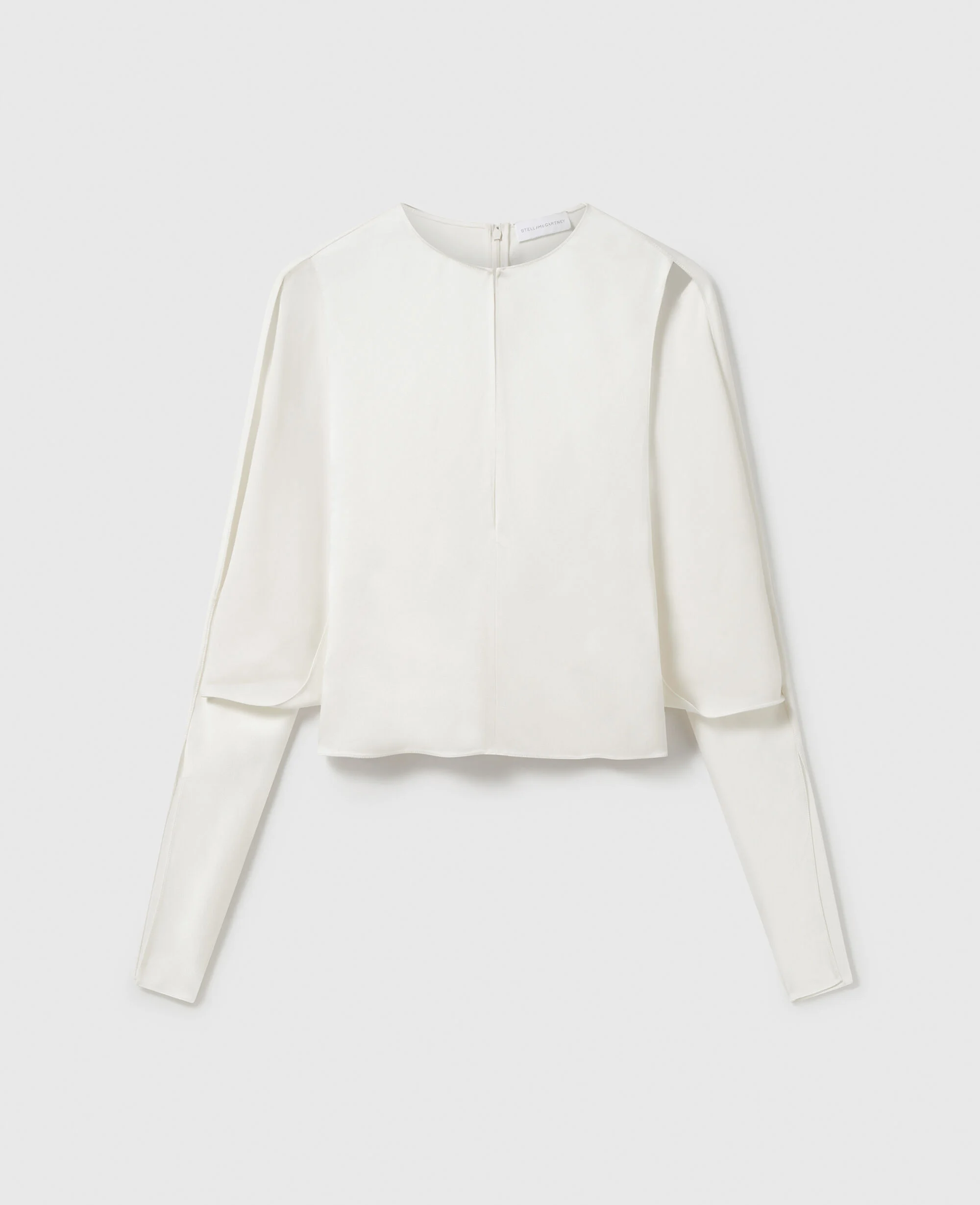 Cape-Sleeve Cut-Out Satin Top