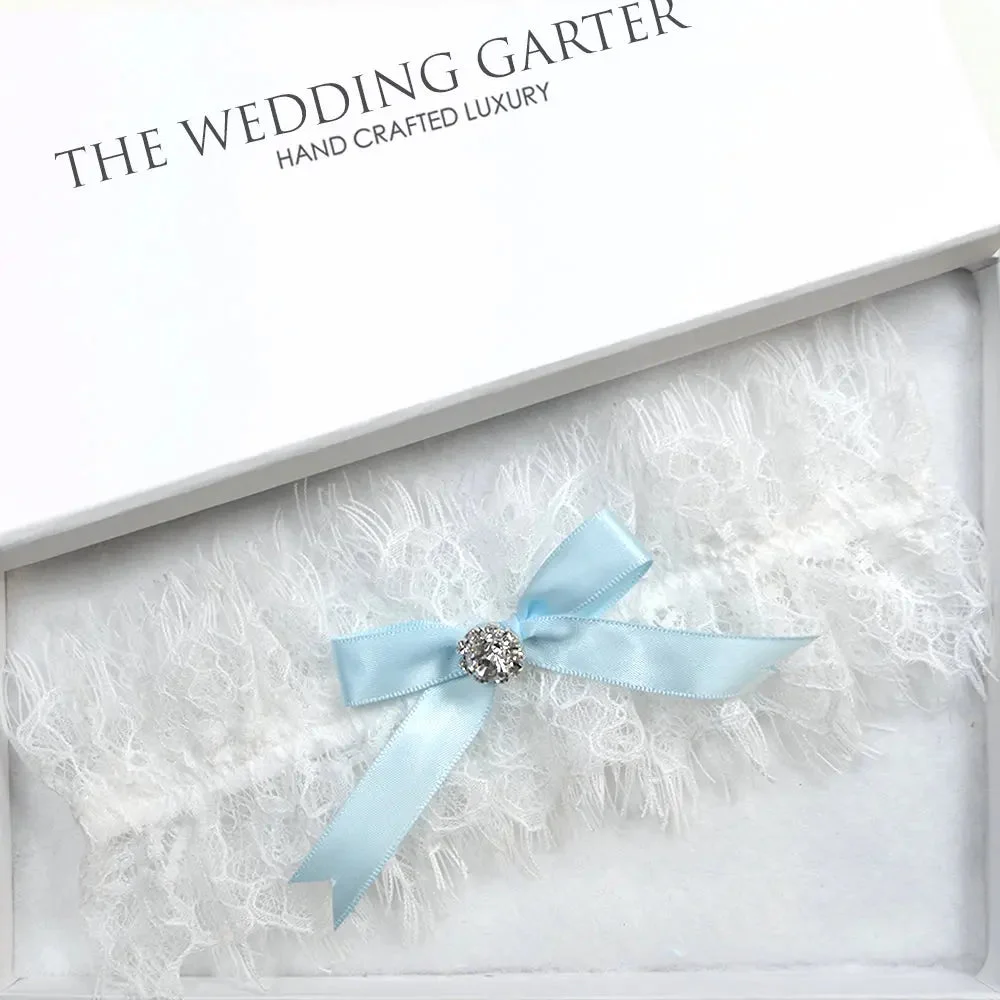 Cara White Chantilly Lace Bridal Garter