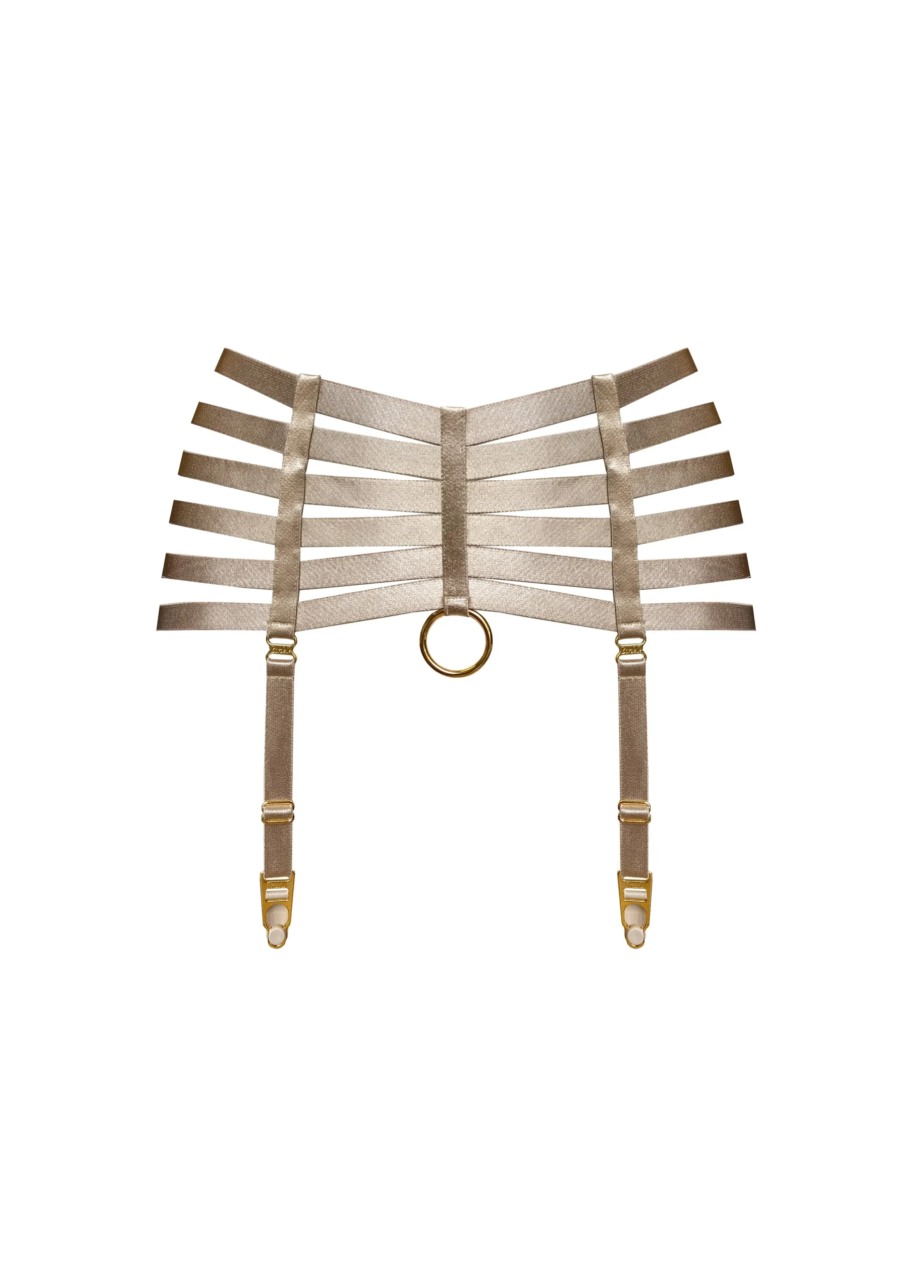 Caramel Bondage Webbed Suspender Belt