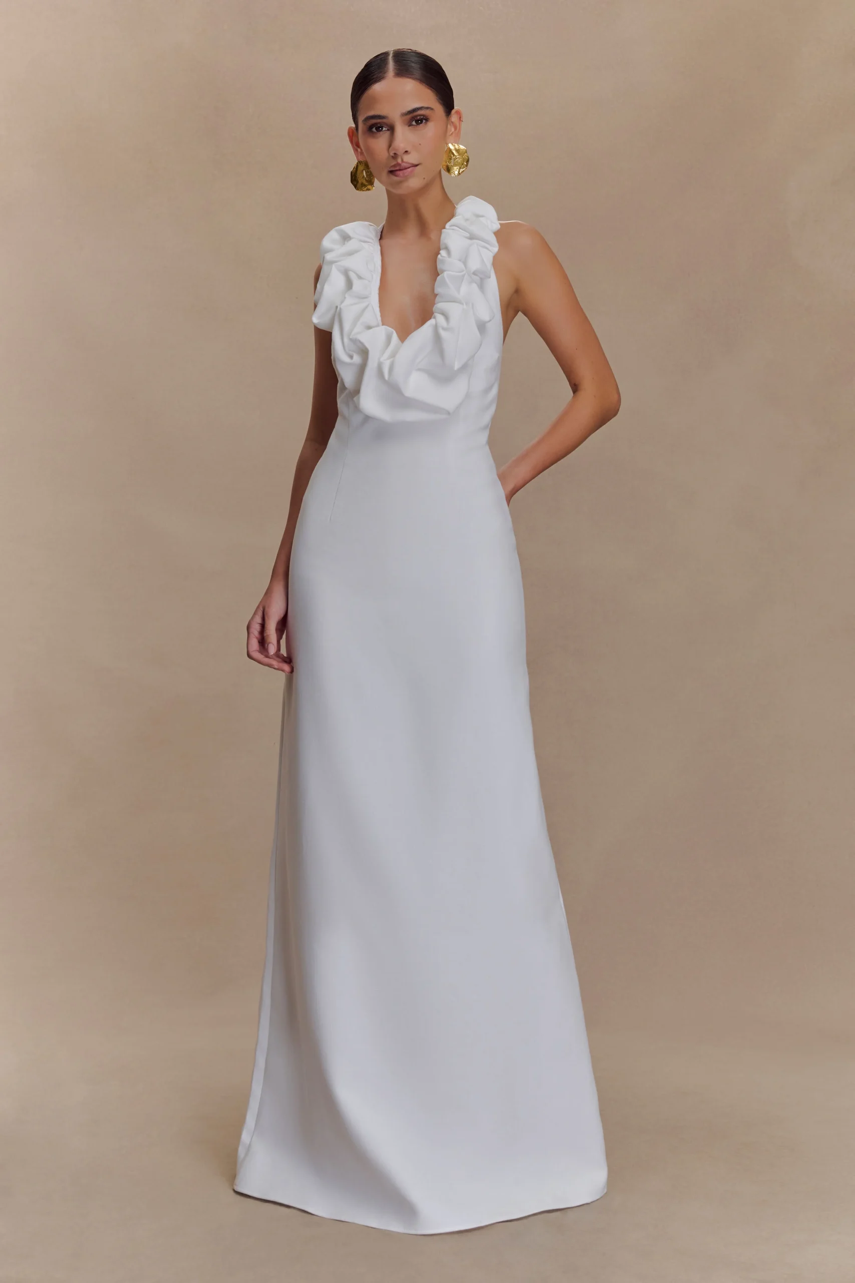 CarolynFINAL SALELinen Bubble Maxi Dress - White