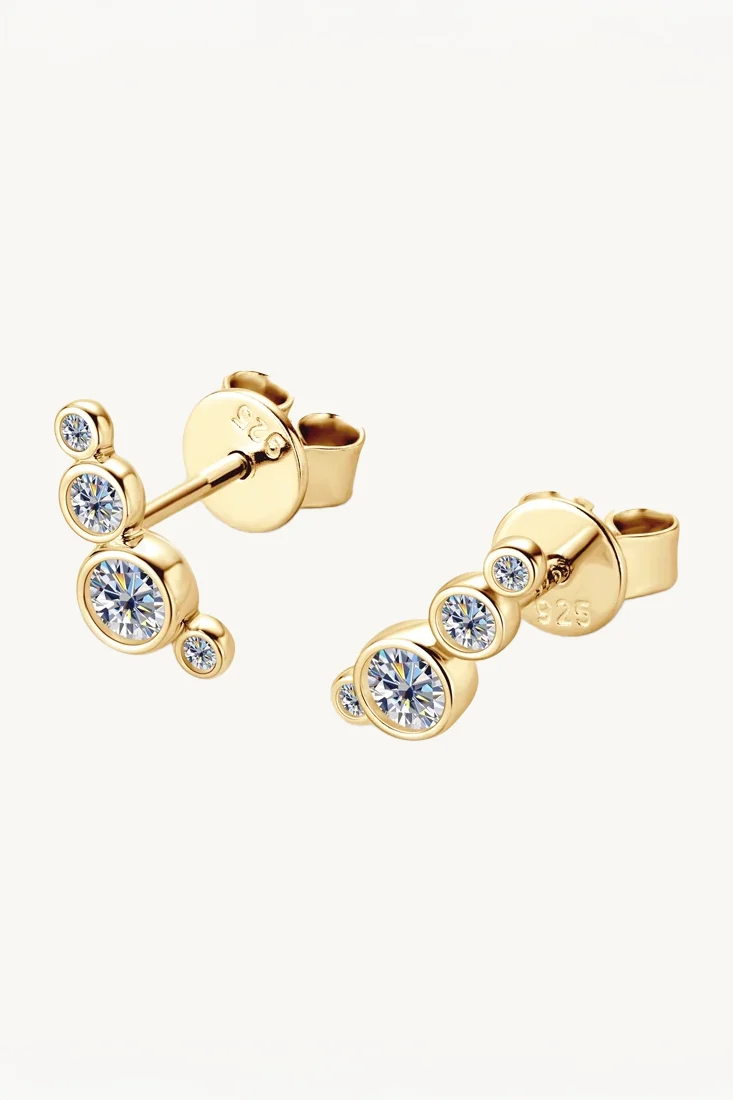 Cascade Moissanite Stud Earrings