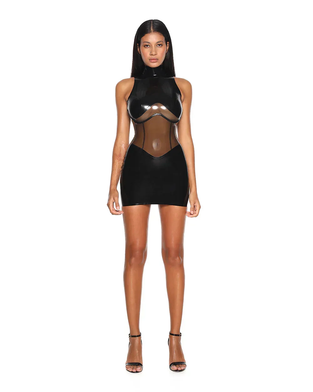 Casey Latex Dress in Black