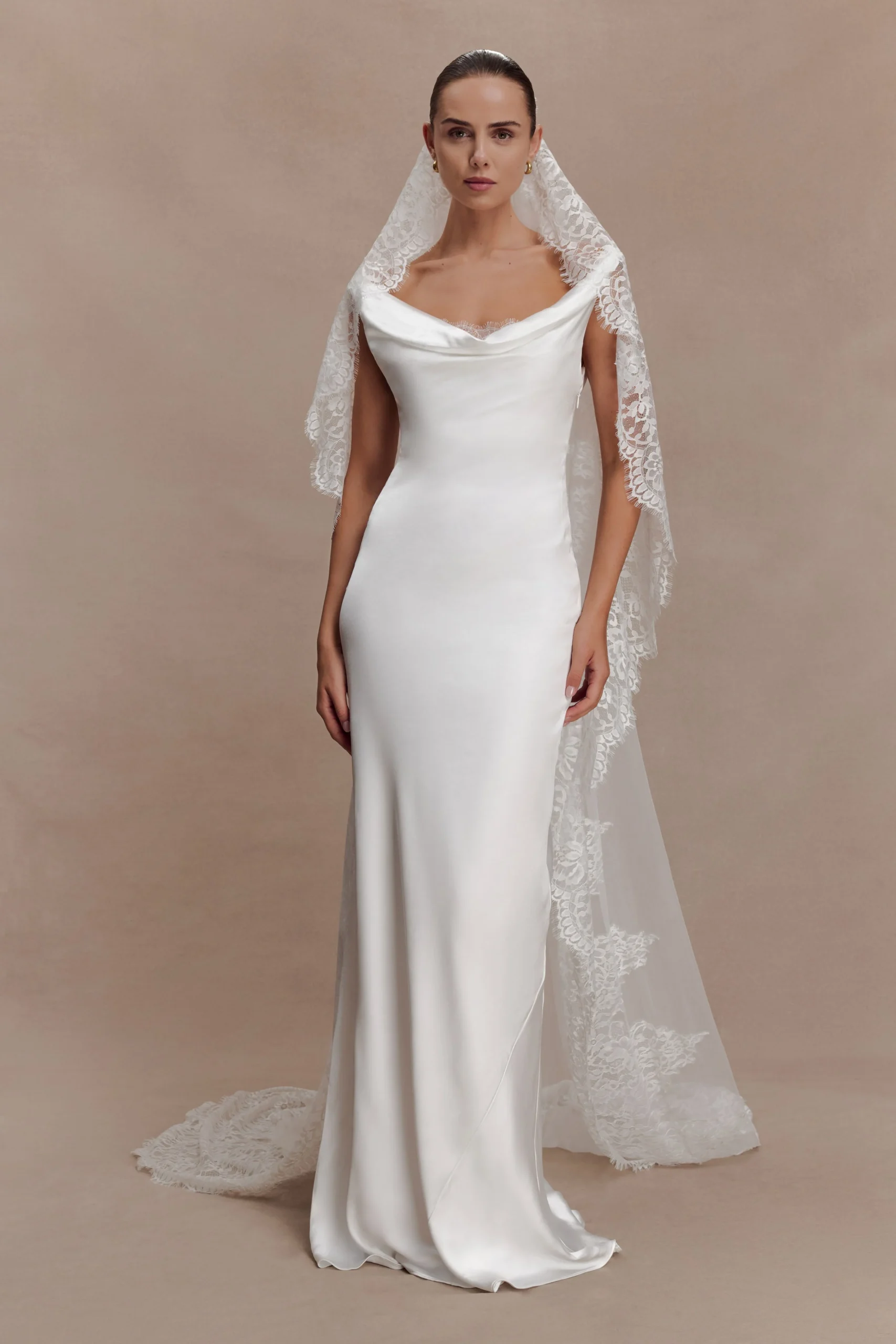 CassiaLace Trim Veil - White