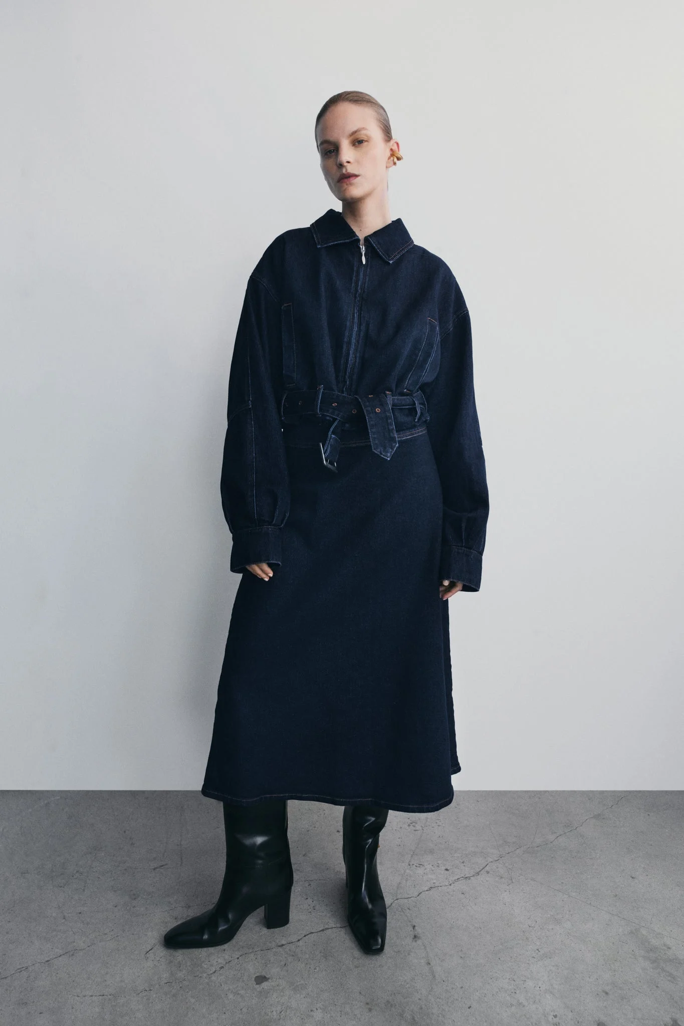 CeciliaFINAL SALEDenim A-Line Midi Skirt - Indigo Blue